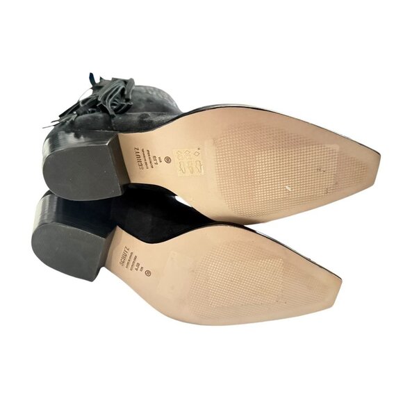 Schutz Alexxa Womens Western Fringe Boots Black Suede 5.5B NWOB - Picture 5 of 9